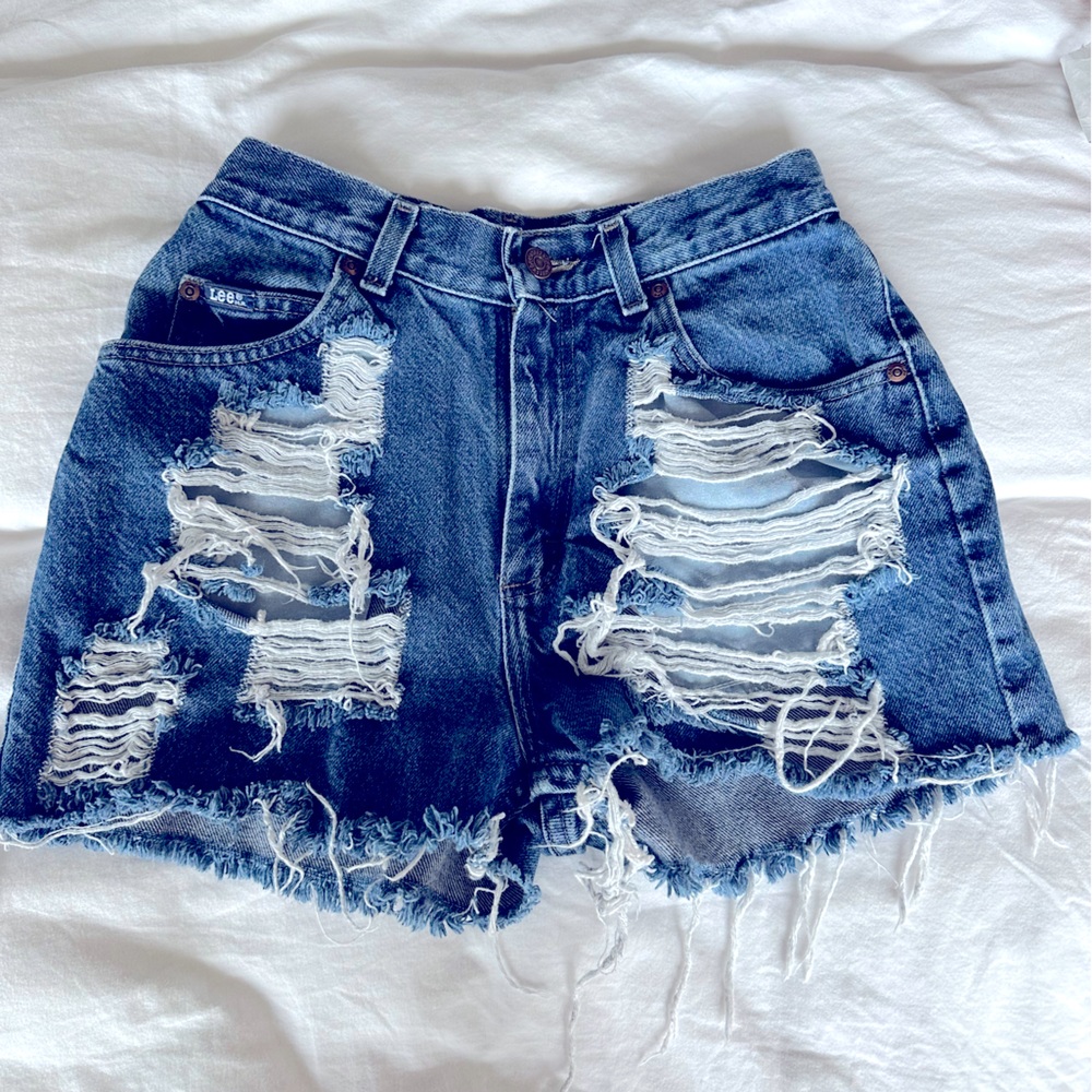 Lee distressed high waisted Jean shorts